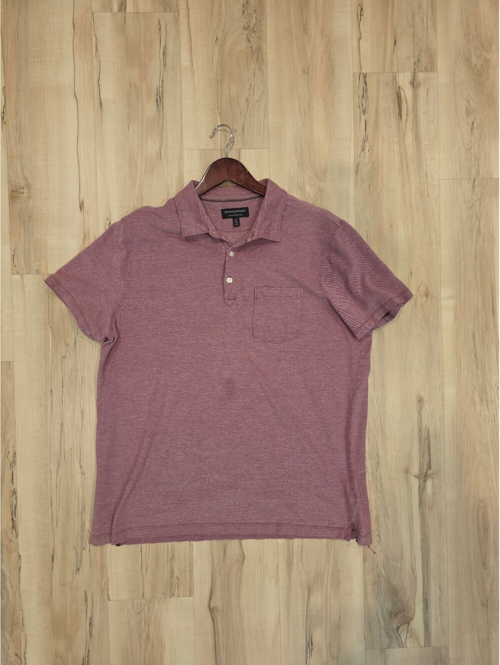 Banana Republic Wicking Pique Polo Shirt XL Burgundy